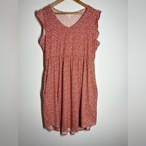 Perfect Peach Floral Print Sleeveless Dress 2 packets Size XL